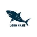 Shark minimalist silhouette logo design. Shark silhouette vector illustration with white background Royalty Free Stock Photo