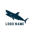 Shark minimalist silhouette logo design. Shark silhouette vector illustration with white background Royalty Free Stock Photo