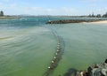 Shark nets protecting a beach