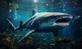 Shark With Open Mouth in Water Royalty Free Stock Photo