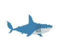 Shark pixel art. Marine predator 8 bit. graphics old game Royalty Free Stock Photo