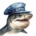 Realistic Watercolor Painting Of Shark With Hat - Detailed Costume Commission