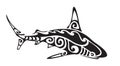 Shark polynesian tattoo, vector Royalty Free Stock Photo