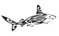 Shark polynesian tattoo, vector Royalty Free Stock Photo