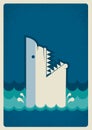 Shark poster.Vector background illustration