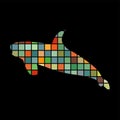 Shark predato color silhouette animal Royalty Free Stock Photo