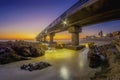 Shark Rock Pier is the only pier in the Friendly City of Port Elizabeth, and provides spectacular views of Algoa Bay Royalty Free Stock Photo