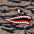 Shark rocks on camouflage background. Royalty Free Stock Photo