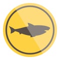 Shark sign icon cartoon vector. Beware danger