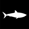 Shark sign, Shark line icon on dark background
