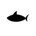 Shark silhouette illustration solid black shape Royalty Free Stock Photo