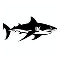 Shark Silhouette Stencil Dark White And Black Shark Outline Svg Cutout