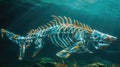 Shark skeleton swimming underwater in a sea Royalty Free Stock Photo