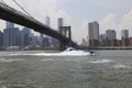 Shark Speedboat under Brooklyn Bridge