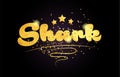 shark star golden color word text logo icon