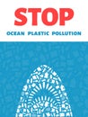 Shark stop ocean plastic pollution concept