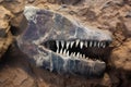 shark tooth fossil embedded in sedimentary rock Royalty Free Stock Photo