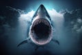 Shark underwater with big teeth. Royalty Free Stock Photo