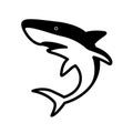 Shark vector fish icon logo clip art character cartoon illustration dolphin tail whale fin Royalty Free Stock Photo