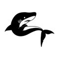 Shark vector icon.Black vector icon isolated on white background shark. Royalty Free Stock Photo