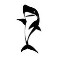 Shark vector icon.Black vector icon isolated on white background shark. Royalty Free Stock Photo