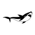 Shark vector icon.Black vector icon isolated on white background shark. Royalty Free Stock Photo