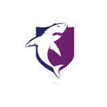 Shark vector logo design.