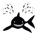 Shark vector silhouettes on a white background Royalty Free Stock Photo