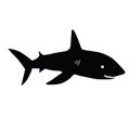 Shark vector silhouettes on a white background Royalty Free Stock Photo