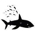 Shark vector silhouettes on a white background Royalty Free Stock Photo