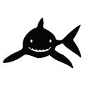 Shark vector silhouettes on a white background Royalty Free Stock Photo