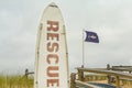 Shark Warning Flag on the Beach