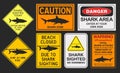 Shark warning signs Royalty Free Stock Photo