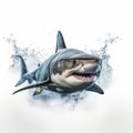 Hyper-realistic Shark Illustration With Strong Facial Expression