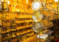 Sharm El Sheikh, Egypt - April 13, 2017: Alabaster vase and statuette in Egyptian souvenir shop