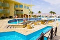Sharm El Sheikh, Egypt - April 8, 2017: The view of luxury hotel Barcelo Tiran Sharm 5 stars at day with blue sky Royalty Free Stock Photo