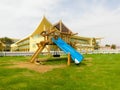 Sharm El Sheikh, Egypt - April 9, 2017: The view of luxury hotel Barcelo Tiran Sharm 5 stars at day with blue sky Royalty Free Stock Photo