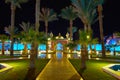 Garden of Fantasia palace, Sharm El Sheikh, Egypt Royalty Free Stock Photo
