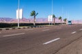 Highway and transport in the desert. Travel to the Middle East. Egypt, Sharm El Sheik Royalty Free Stock Photo