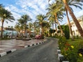 Sharm El Sheikh, Egypt - December 31, 2018: Tropical luxury Sultan Gardens Resort on Red Sea beach. Royalty Free Stock Photo