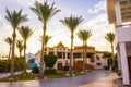 Sharm El Sheikh, Egypt - December 31, 2018: Tropical luxury Sultan Gardens Resort on Red Sea beach. Royalty Free Stock Photo