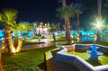 The garden with fountains, Sharm El Sheikh, Egypt Royalty Free Stock Photo