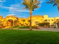 Sharm El Sheikh, Egypt - February 13, 2020: The view of hotel Queen Sharm Resort at day with blue sky