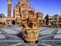 Ceramic sculpture with jugs on the square in front of the Al Sahaba Mosque in Sharm El