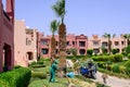 Sharm El Sheikh,Egypt,28 July 2015:Gardener doing garden work