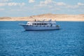 Sharm el Sheikh, EGYPT - MAY 18 2021: pleasure, excursion yacht in the red sea not far from the resort of sharm el sheikh. yacht Royalty Free Stock Photo