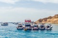 Sharm El Sheikh, Egypt May 08, 2019: Tourist pleasure boats in the harbor of Sharm El Sheikh Royalty Free Stock Photo