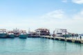 Sharm El Sheikh, Egypt May 08, 2019: Tourist pleasure boats in the harbor of Sharm El Sheikh, boarding tourists on a sea vessel