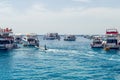 Sharm El Sheikh, Egypt May 08, 2019: Tourist pleasure boats in the harbor of Sharm El Sheikh Royalty Free Stock Photo