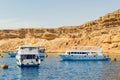 Sharm El Sheikh, Egypt May 08, 2019: Tourist pleasure boats in the harbor of Sharm El Sheikh Royalty Free Stock Photo